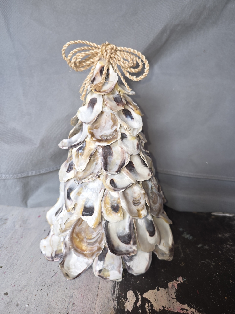 Coastal Shell Holiday Tree - Natural White and Tan